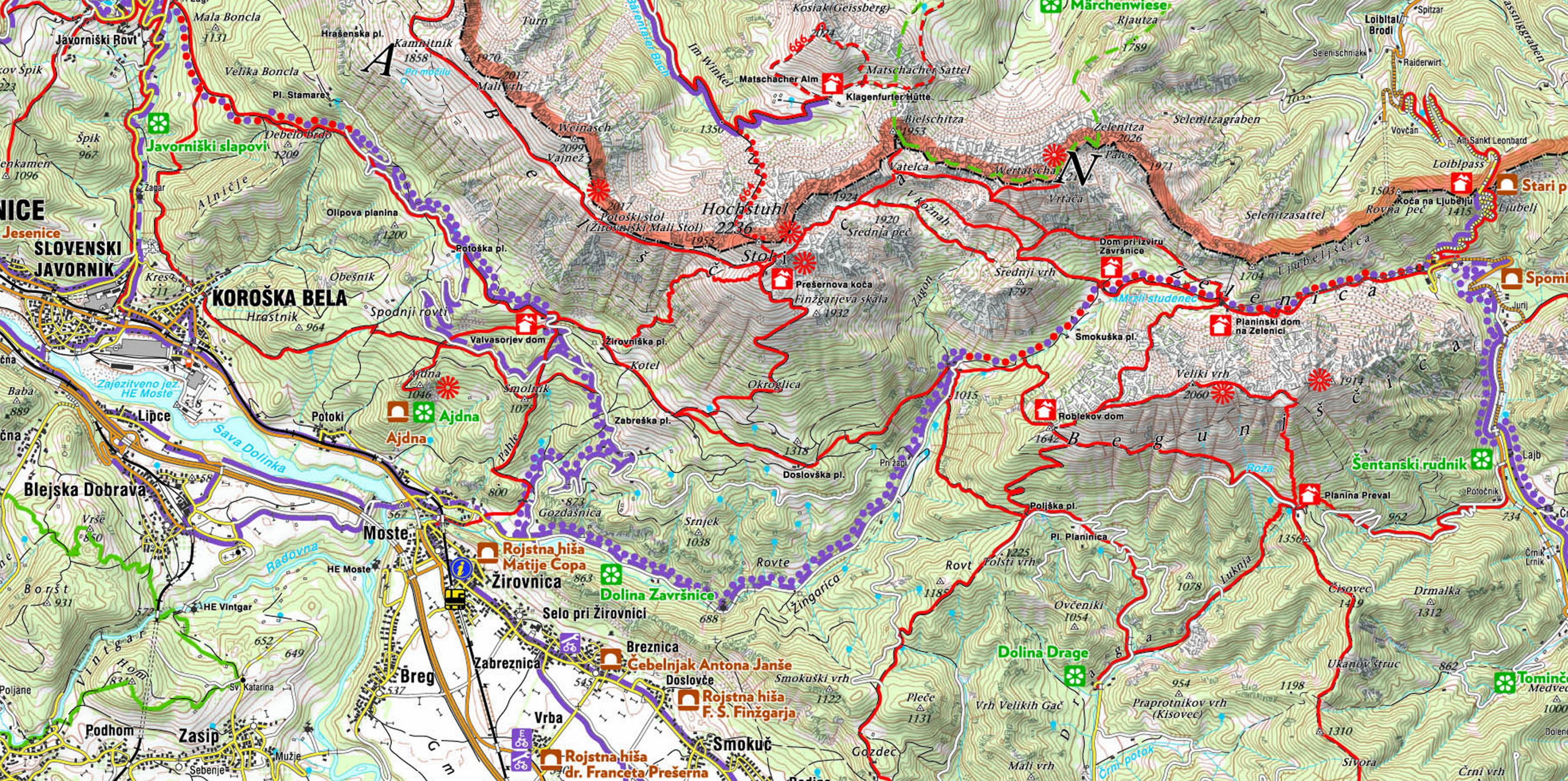 mappa delle alpi europee