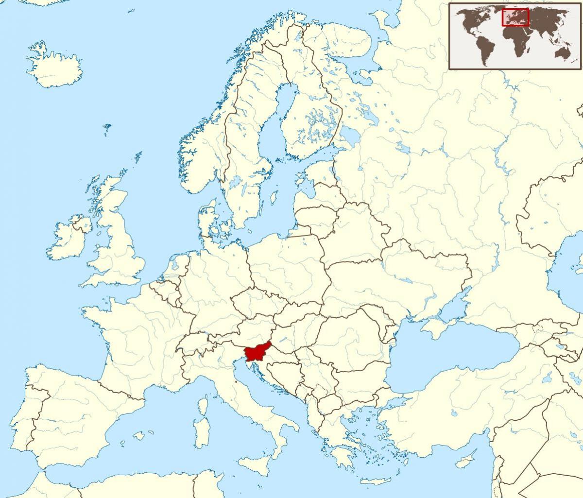 Slovenia posizione sulla mappa del mondo