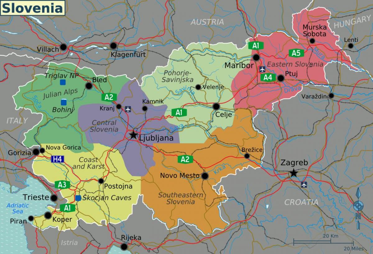 Slovenia attrazioni turistiche mappa