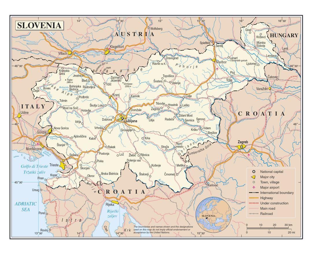 Mappa della città Slovenia
