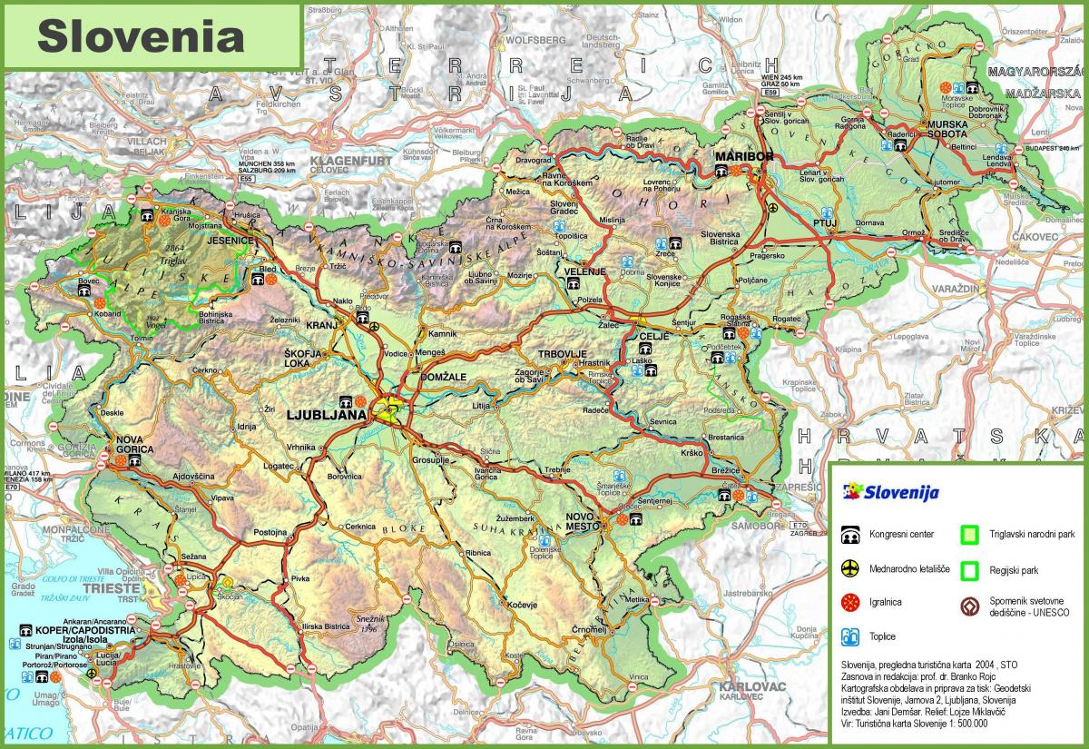 Mappa della Slovenia strada