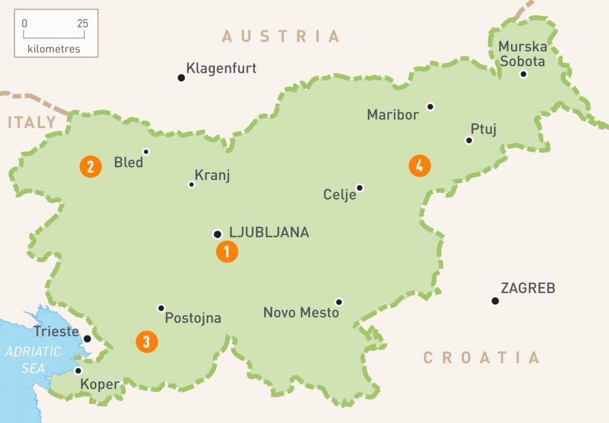 Mappa della Slovenia regioni