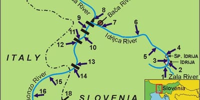 Mappa di fiume isonzo Slovenia