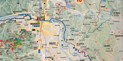 Mappa della Slovenia, escursioni in bicicletta