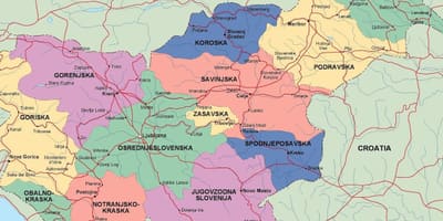 Mappa della Slovenia politico