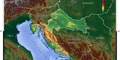Mappa topografica della Slovenia